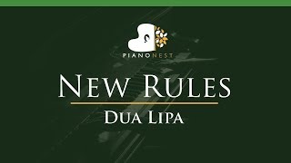 Dua Lipa - New Rules - LOWER Key (Piano Karaoke / Sing Along)