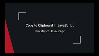 Copy to clipboard in JavaScript