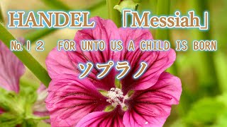 ヘンデル　「メサイア」より　№１２　FOR UNTO US A CHILD IS BORN　ソプラノ　HANDEL／Messiah　№１２　Soprano