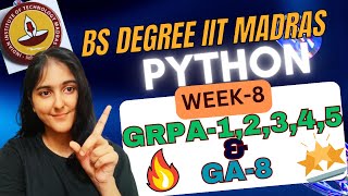 Python Week 8 Graded Assignment & GRPA Solutions | Complete Answers & Explanation #iitmadras