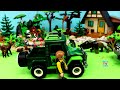 forest habitat set with playmobil animal figurines learn animal names for kids