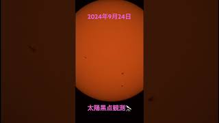 2024年9月24日                                  太陽黒点観測🔭　　　　　　　　　　　#shorts  #太陽黒点  #太陽フレア