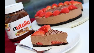 چیزکیک نوتلا یخچالی، بدون نیاز به فر، خوشمزه و خاص Nutella Cheesecake