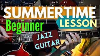 SUMMERTIME - Easy JAZZ Guitar LESSON for Beginners