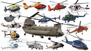 HELICOPTER Vehicle - Helicopter Types And Names | Police, Ambulance, Coastguard, Military Helicopter