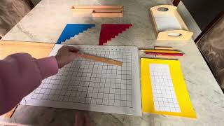 Subtraction Strip Board~ first and second presentation. Montessori Mathematic Lesson (AMI version)