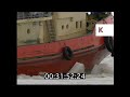 1990s finland boat cruising through frozen lake