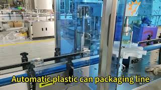 Riempitrice automatica di tipo rotativo per lattine di plastica, sigillatrice