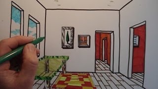 How To Draw A Room with One Point Perspective