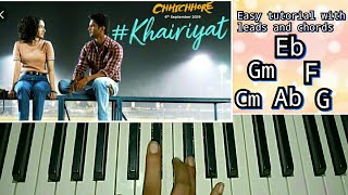 Khairiyat | Easy Piano Tutorial | Chhichhore | Arijit Singh, Sushant Singh Rajput, Shraddha Kapoor