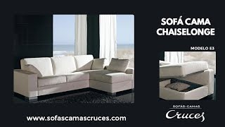 Gran Sofá cama con chaise longue de brazo largo