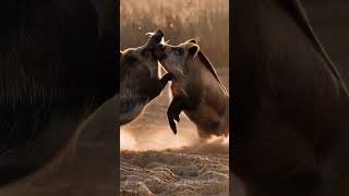 🔥 Wild Boar Fight at Sunset 🌅 #animallife