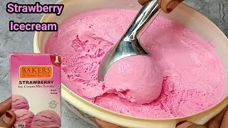 Bakers Strawberry Icecream Recipe | Strawberry Icecream Recipe | Bakers Icecream Mix | Ice cream Mix