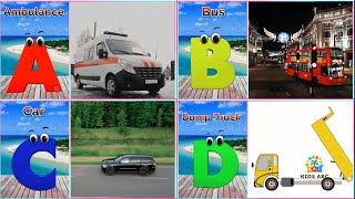 Vehicles phonics song | Alphabets song for kids| Transport vehicle song for toddlers| Phonics Song