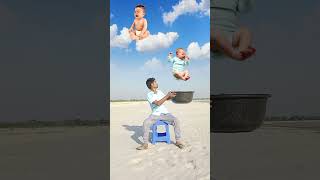 December 19, 2022 Flying Crying babies catching vs Baby monkey - Funny vfx magic video