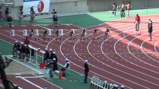 成年女子100m予選3組 福島千里 11.74(-0.4) 山口国体 Chisato Fukushima 1st