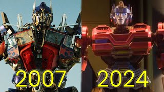 Evolution of Optimus Prime in Transformers Movies (2007-2024)