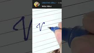 Viraj - Beautiful name in Cursive writing | Cursive writing for beginners | #shorts