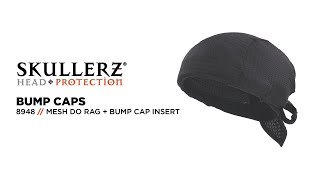 Skullerz 8948 Mesh Do Rag Bandana + Hinged Bump Cap Insert Provides Low-Profile Impact Protection