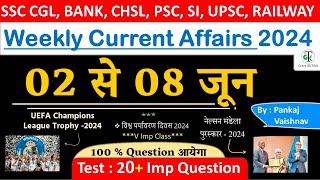02-08 June 2024 Weekly Current Affairs | Most Important Current Affairs 2024 | CrazyGkTrick