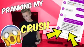SONG LYRIC TEXT PRANK ON CRUSH WITH 'CHAINSMOKERS CLOSER LYRICS' (GONE WRONG)
