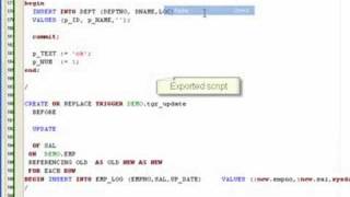 How to export creation scripts in Oracle database