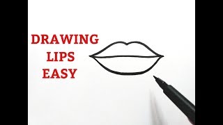 How to draw lips easy for  beginners step by step tutorial Drawing lips easy step by step
