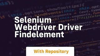selenium webdriver driver findelement