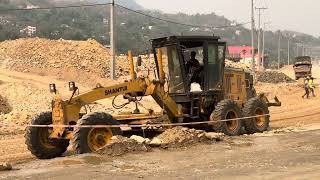 SHANTUI dozer clearing gravels in new road construction. #shantuidozer #viralshorts2024 #jcbvideo
