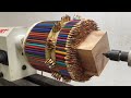 Amazing Woodturning Crazy - A Perfectly Blended Design Of Wood And Colored Pencil On Lathe