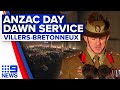 Anzac Day 2023: Villers-Bretonneux Dawn Service | 9 News Australia