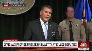 Watch Live: Officials give update on investigation of explosion that killed 3 LASD deputies