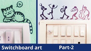 Switchboard decoration ideas | Wall painting | Light switchboard decorations | Switchboard painting