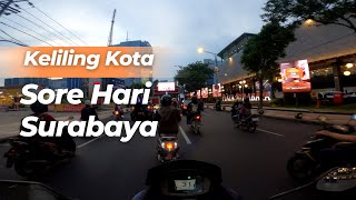 Keliling Kota Surabaya Jawa Timur Sore Hari 2024. 4K Video Surabaya