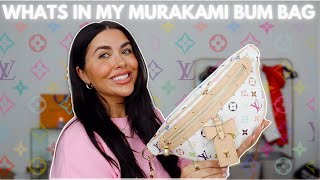 Whats in my LV X MURAKAMI high rise bum bag! 🌸👜🌼 *2025*