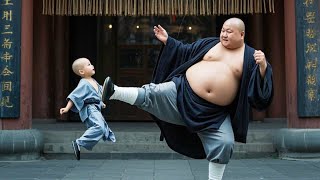 The senior brother wanted to kick little monk away,but the little monk had great internal strength