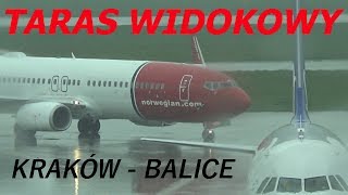 Nowo otwarty taras widokowy na lotnisku w Krakowie - Balice (60 fps)