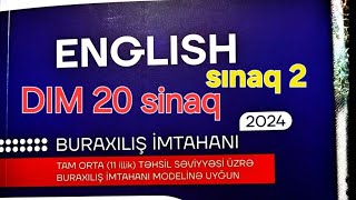 DIM 20 sinaq ingilis dili, 11ci sinif sinaq 2 izahi reading   mətn