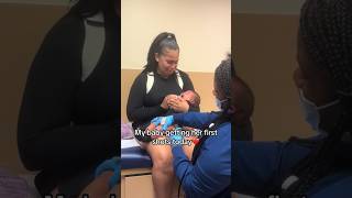 Mom cries as baby gets her first shots 😢💔 #shorts