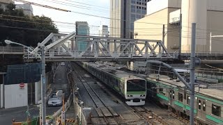 JR東日本E231系と205系（山手線・埼京線）東横線旧跨線橋付近にて