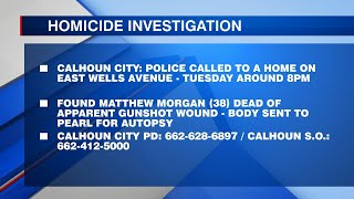 Police investigate a homicide in Calhoun County