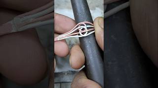 Beautiful twisted copper and silver ring making #youtubeshorts #shorts #shortvideo #viralvideo