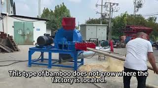 Drum crusher test machine, crushing bamboo