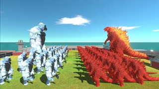 Growing Ice KONG vs Lava GODZILLA Size Comparison - Animal Revolt Battle Simulator