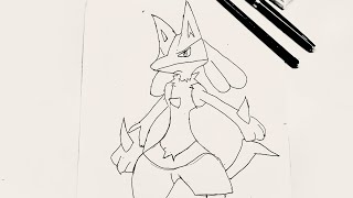 Drawing Pokemon | Lucario   精靈寶可夢-路卡利歐