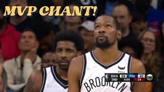 Disappointed Sixers fans TROLLING Sixers team by chanting MVP on Kevin Durant - Nets vs Sixers