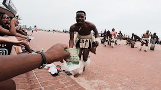 Zulu Dancers at Durban Beach 🇿🇦 (unbelievable)