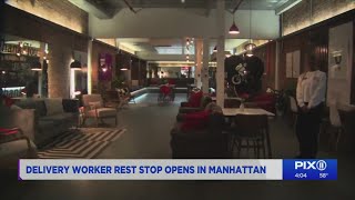 Delivery worker rest stop opens in Manhattan