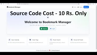 Bookmark Manager Project using Python Django Sqlite HTML CSS