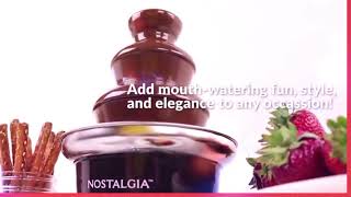 Nostalgia 3 Tier Electric Chocolate Fondue Fountain Machine for Parties - Melts Cheese Queso, Candy